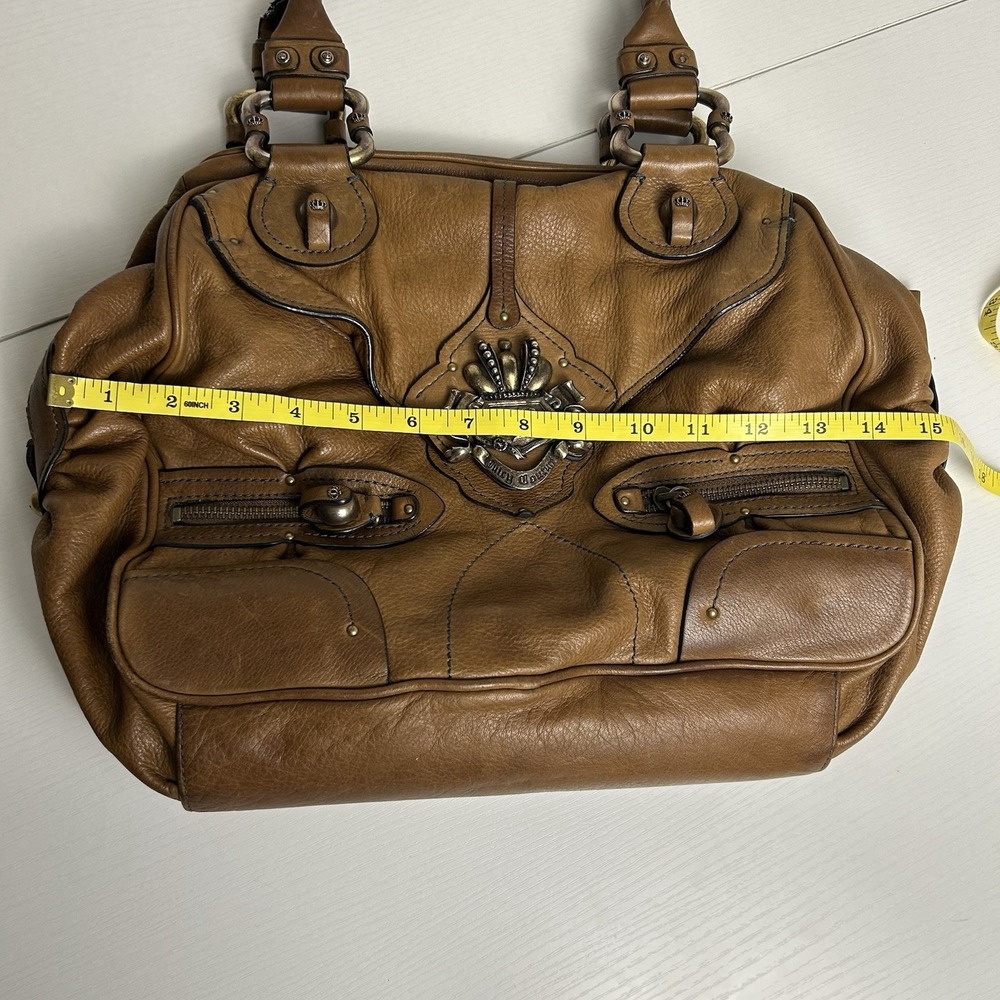 Vintage Juicy Couture Tan Brown Leather Shoulder Bag Y2K - Picture 14 of 16